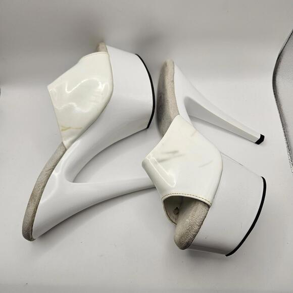 Pleaser Kiss-201 Well Worn White Dance 6" Heel 1.75" Platform Pole Size 10 READ - Picture 5 of 9
